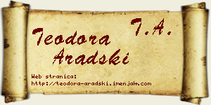 Teodora Aradski vizit kartica